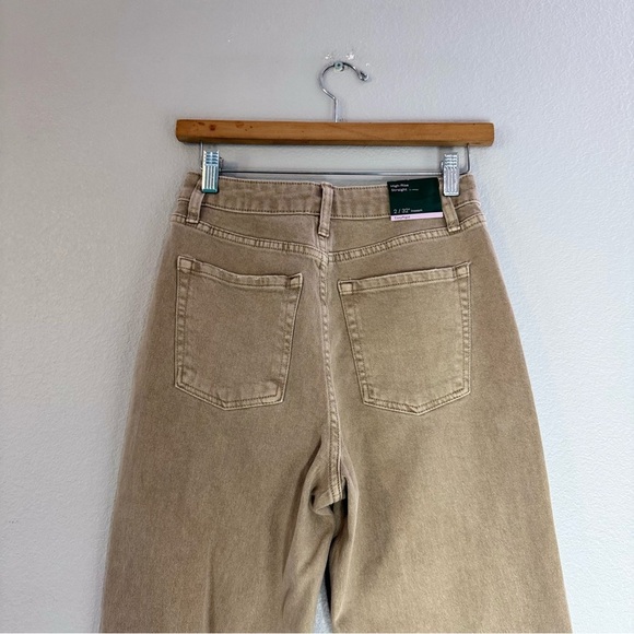 New Wild Fable High-Rise Straight Light Brown Wash Distressed Jeans Size 2 - Picture 12 of 17